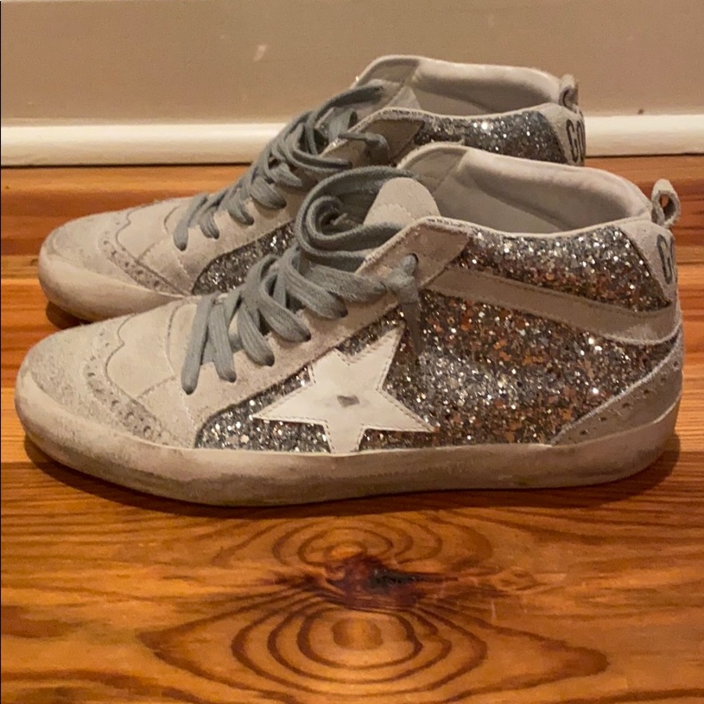 GG Silver Glitter White Mid star